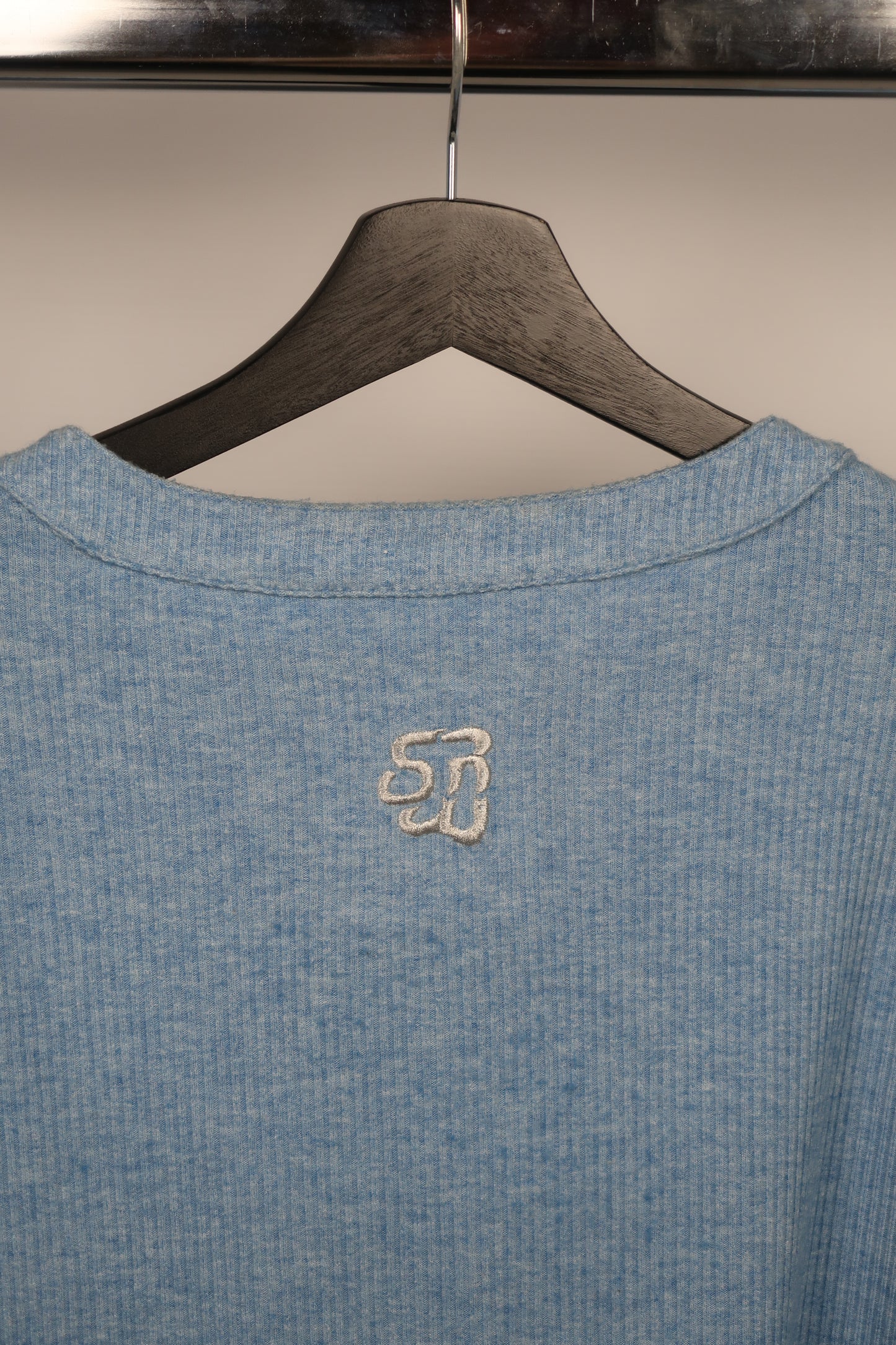 Sky Blue Knitted Henley