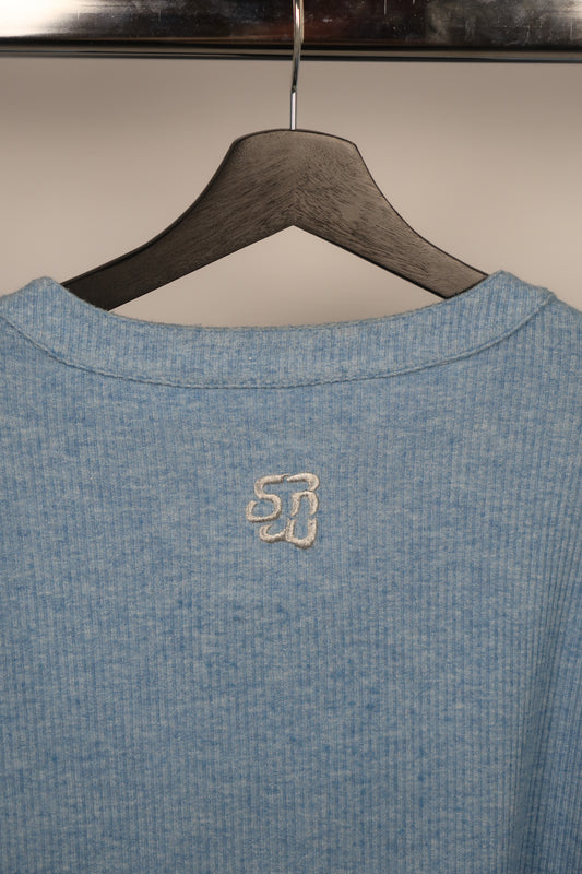 Sky Blue Knitted Henley