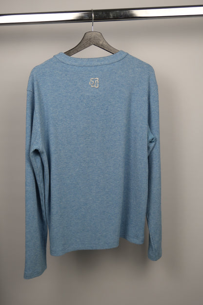 Sky Blue Knitted Henley